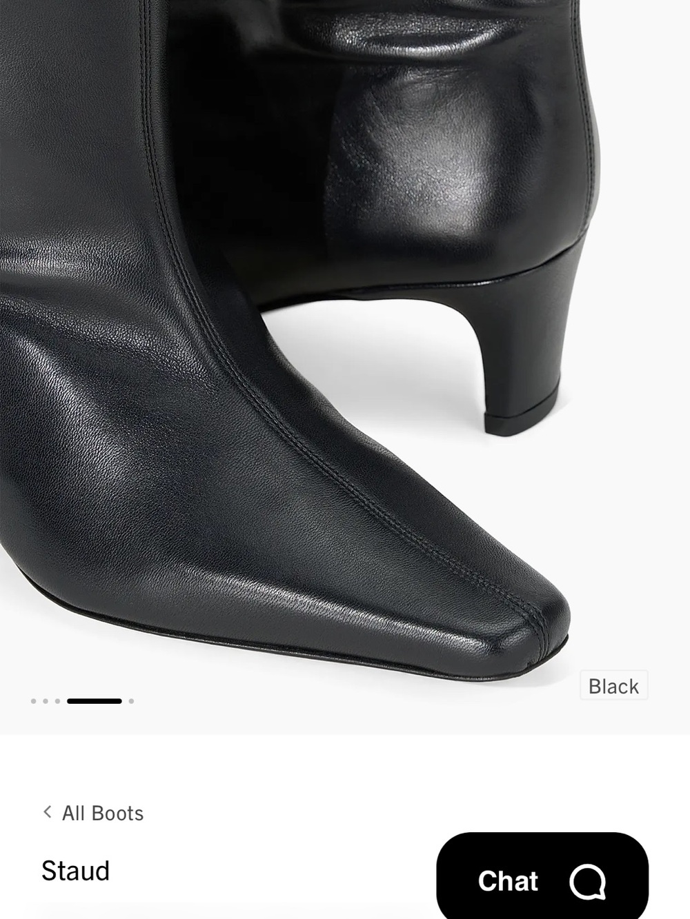 STAUD Black Leather Wally 55mm Mid Calf Heel Boot - Picture 6 of 9